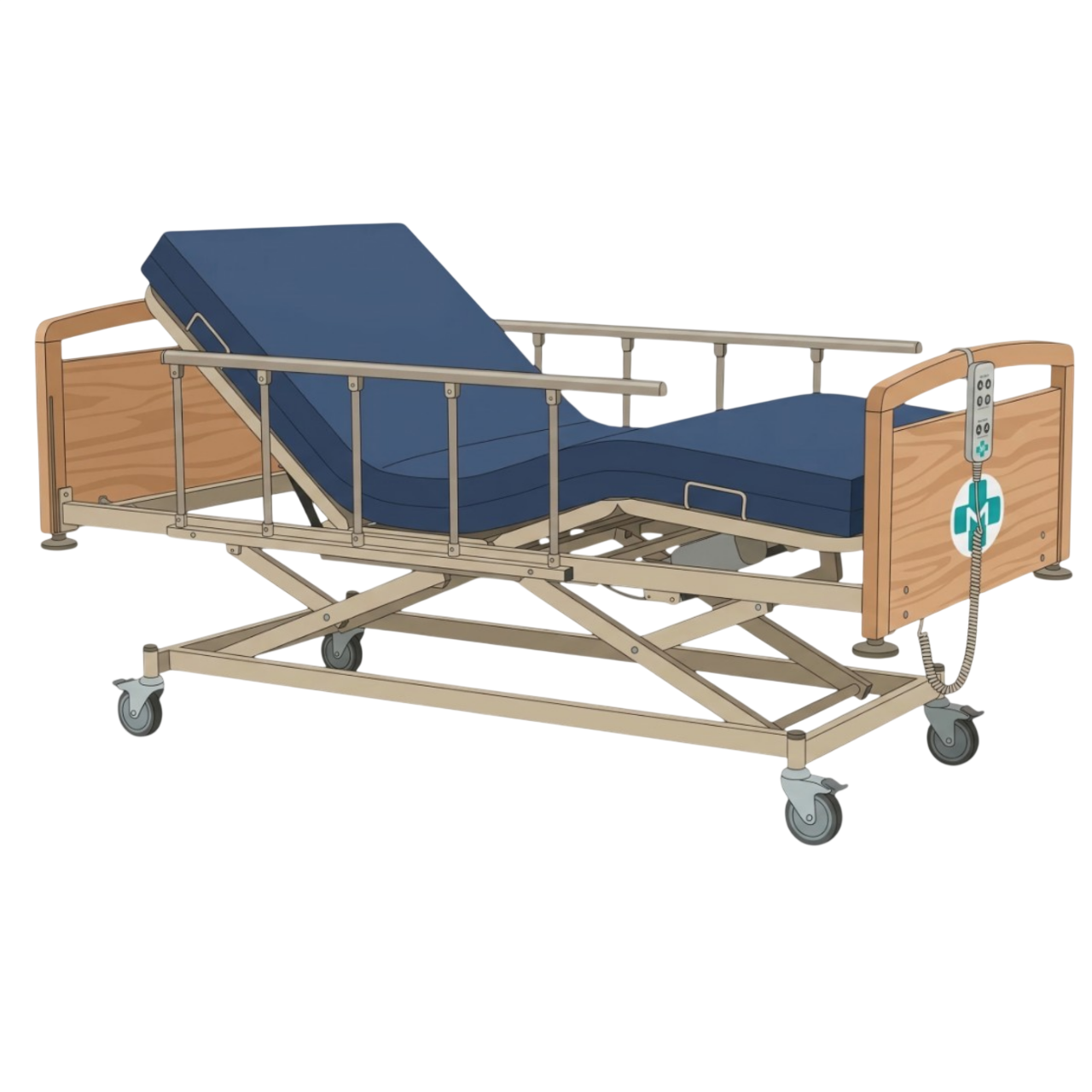 2 Motorlu Hasta Yatağı