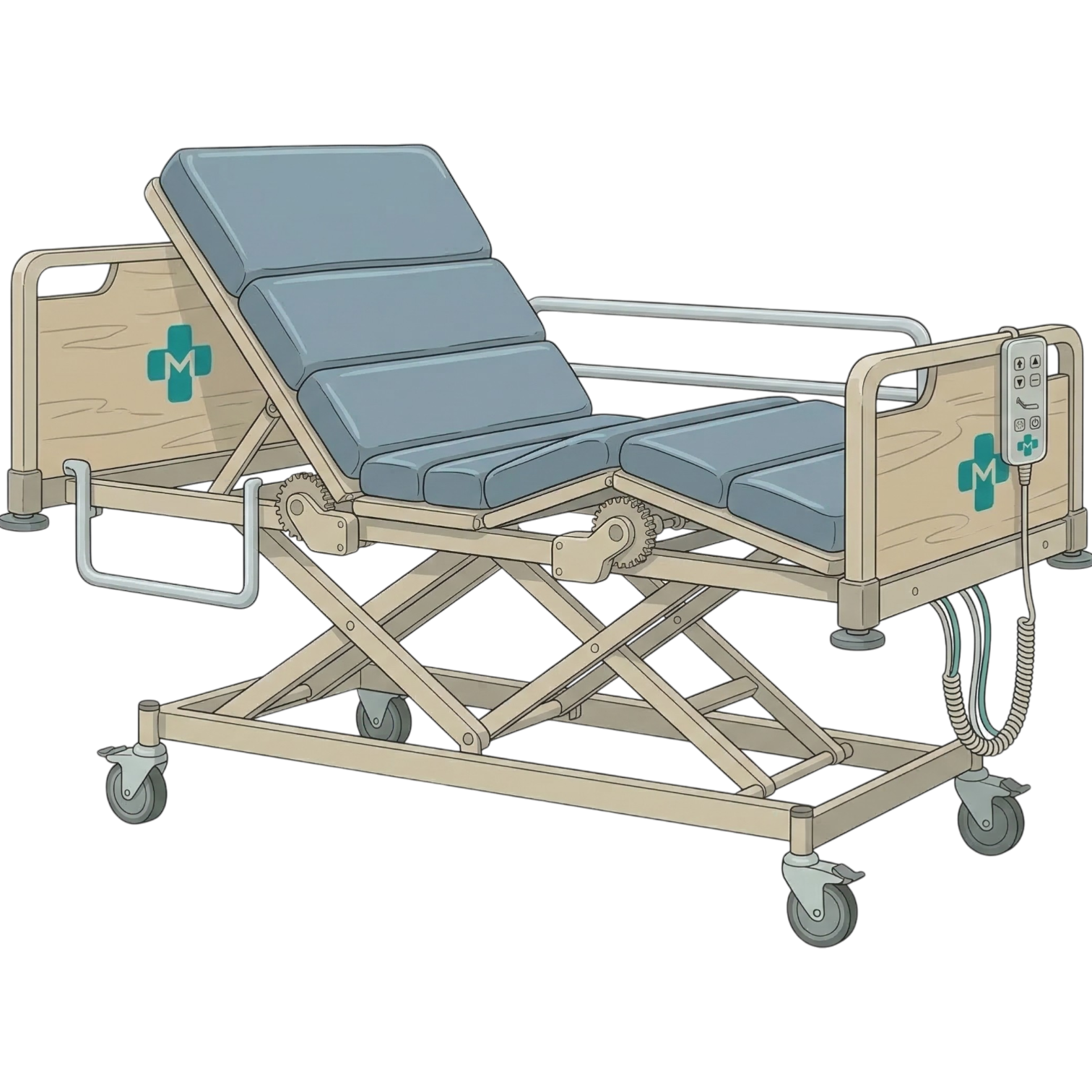 3 Motorlu Hasta Yatağı