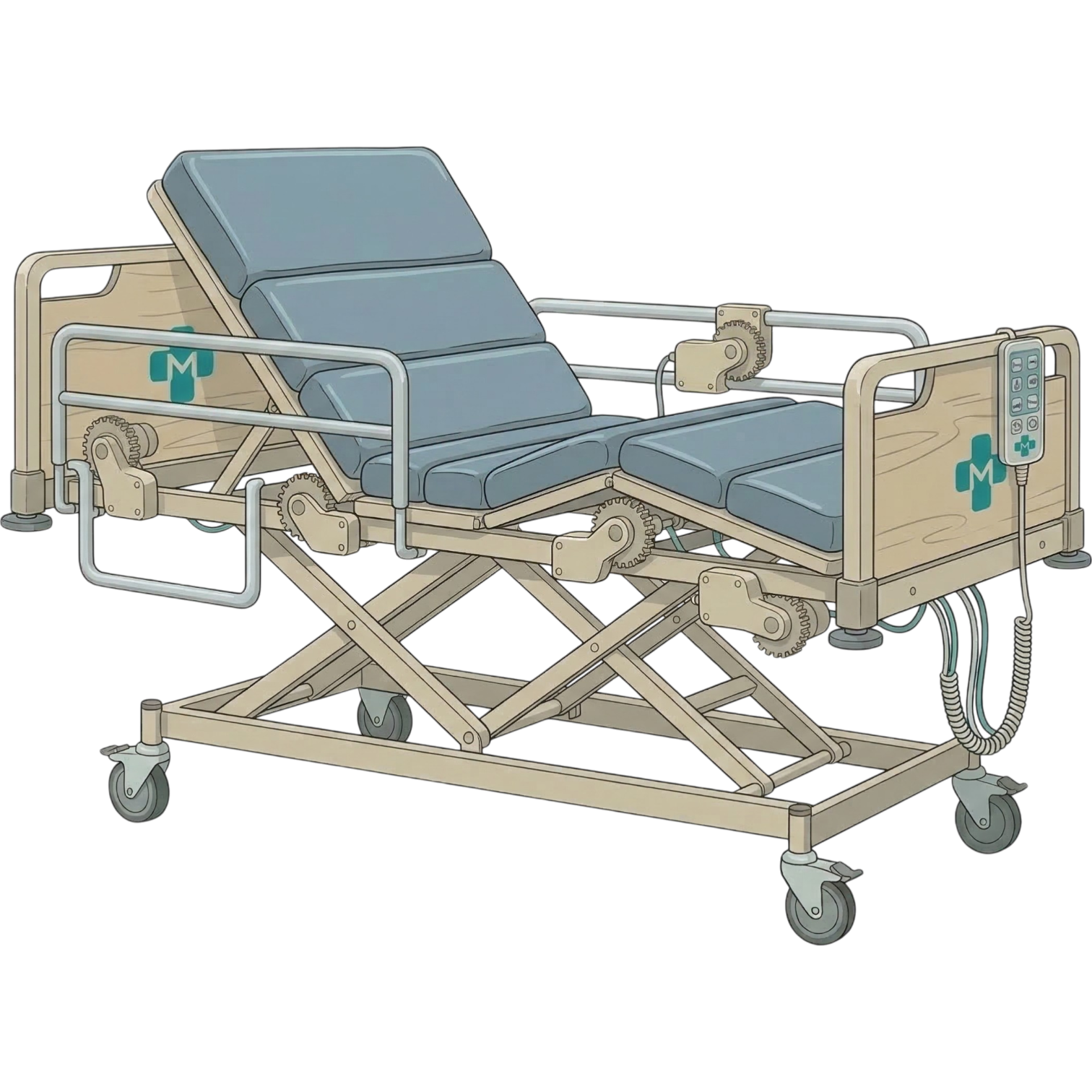 4,5 ve 6 Motorlu Hasta Yatağı